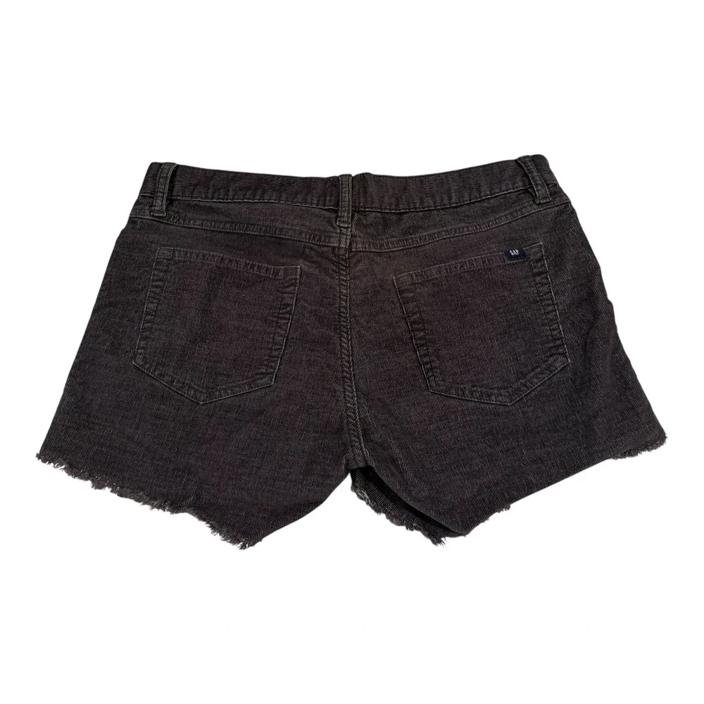 Gap Women Dark Grey Corduroy Cutoff Shorts Size 6 Raw Hem 5-Pocket Casual